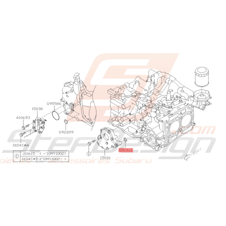 Joint torique de pompe à Huile Origine Subaru Diesel WRX FORESTER 2008 - 201245300