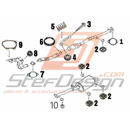Schéma Support échappement Origine Subaru WRX STI 01-10/0245329