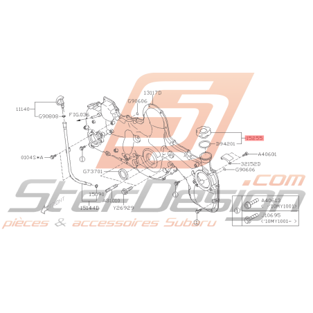 Bouchon remplissage d'huile subaru GT 93-00 WRX/STI 01/04/03-19 FORESTER 05-1245343