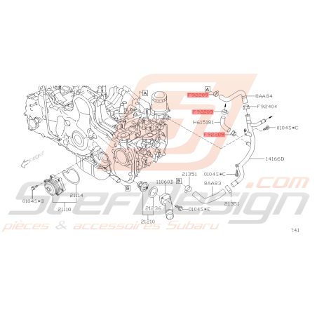 Collier durite d'eau Origine Subaru GT 93-00 WRX 06-10 STI 01-19 FORESTER 97-02/05-12 BRZ 13-1945372