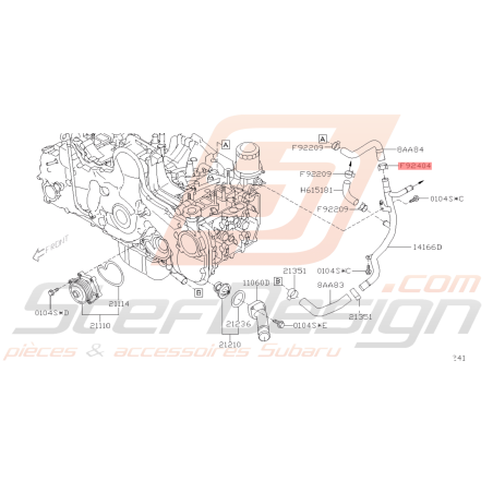 Attache Tuyau Origine Subaru WRX et STI 01-11 Forester Turbo 05/00-02 et Diesel 08-1245373