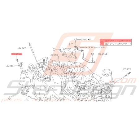 Vis fixation tuyaux Modine Subaru GT 93-00 WRX STI 01-20/05/09 WRX DIESEL 08-12 BRZ 13 FORESTER 05-1245375
