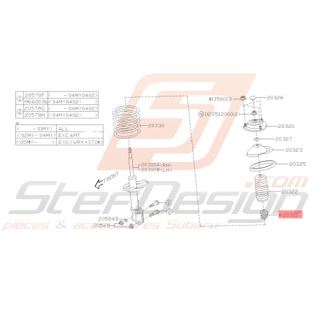 Renfort Amortisseur Avant Subaru GT 93-00 WRX 01-07 / 08-11 BRZ 13-19 FORESTER 97-9945520