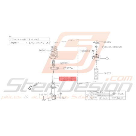 Renfort amortisseur arrière Complet Origine Subaru Impreza Break 2006 - 2007 EJ20445533