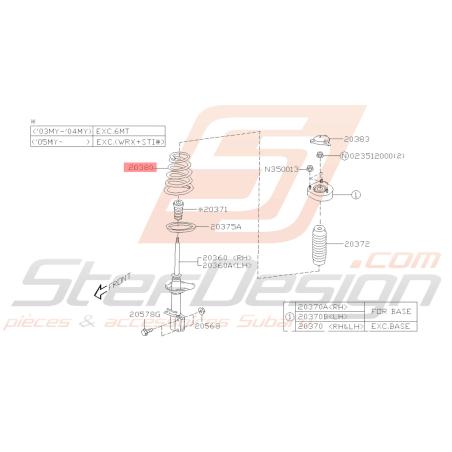 Ressort Arrière Origine Subaru Impreza Break 2006 - 2007 EJ20445538