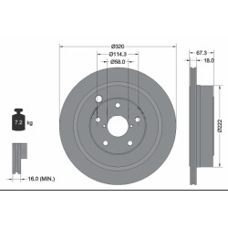 Disque arrière pour Subaru...