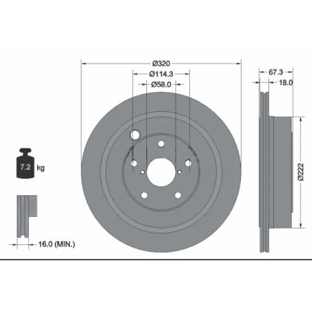 Disque arrière pour Subaru Tribeca 3.6l 200745608