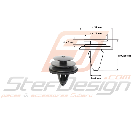 Clip Plage Arrière Adaptable pour Subaru Forester 97-02 et WRX STI 01-0745613
