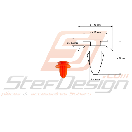 Clip Garniture Intérieure Adaptable pour Subaru WRX STI 01-0745614