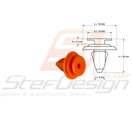 Clip Garniture Intérieure Adaptable pour Subaru WRX STI 01-0745616