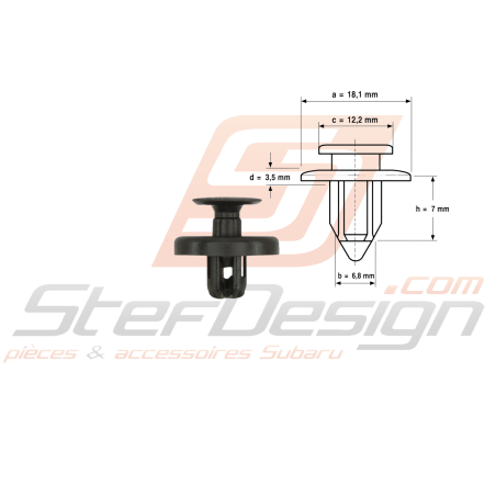 Clip Pare Boue Adaptable pour Subaru GT WRX STI45620