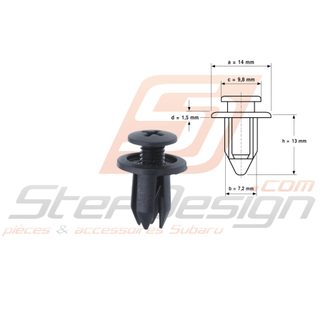Clip Pare Choc Adaptable Subaru GT 93-00 WRX 01-08 STI 01-07 Forester Turbo 06/00-0245621