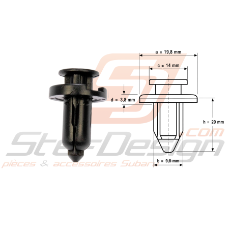 Clip Pare Choc pour Subaru Forester 02-18 et WRX STI 01-1245625