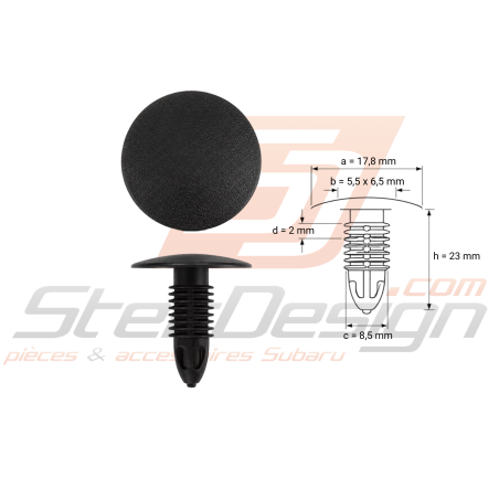 Clip de Moquette Adaptable Noir Subaru GT 12/1997 - 2000 WRX STI 2001 - 200745647