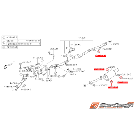 Silent bloc d'échappement Adaptable Subaru GT 93-00 WRX STI 01-07 Forester Turbo 97-02/05-0745682