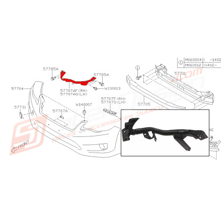 Support de pare choc avant pour Subaru XV 2015 EJ20B45716