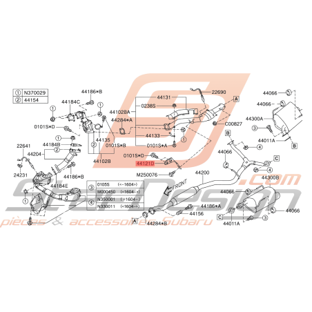 Support d'échappement Origine Subaru STI 2003 - 201945786