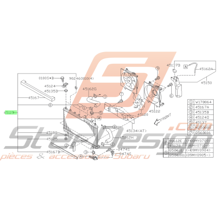 Radiateur subaru forester SH 2.5 turbo 08/1445796