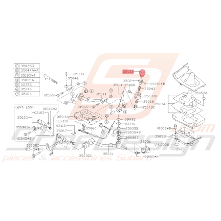 Pommeau Levier de Vitesse Origine Subaru LEGACY 2005 SPEC B45798