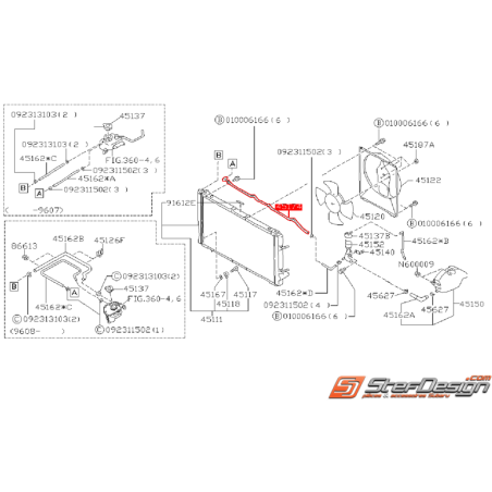 Durite Rigide de Trop Plein de Radiateur Subaru GT 93-0045806
