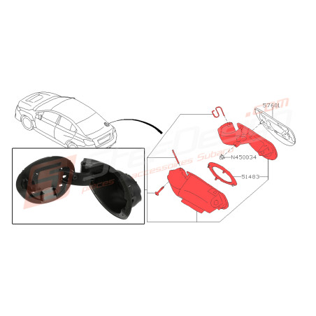 Support de trappe à essence pour Subaru STI 2014-201545997