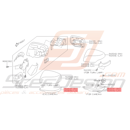Cache inferieur de rétroviseur de subaru XV EJ20Z 2016 FORESTER 201846084