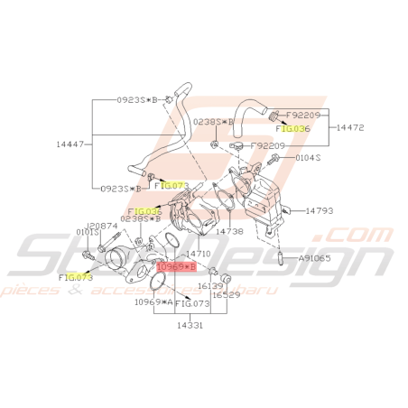 Joint Vanne Egr Origine Subaru XV 201646097