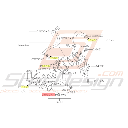 Joint Vanne Egr Origine Subaru XV 201646101