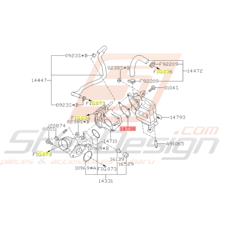 Joint Vanne Egr Origine Subaru XV 201646104