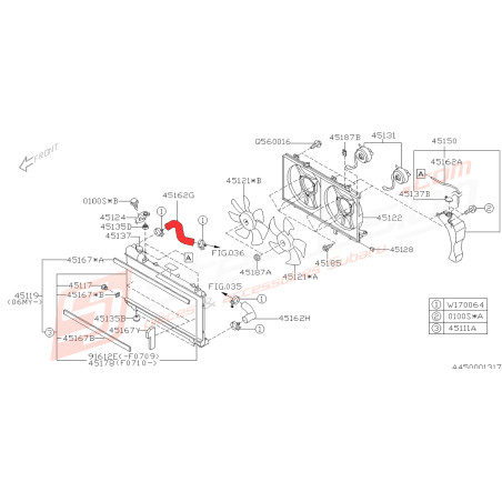 Durite de radiateur d'eau supérieur origine pour Subaru Forester 2.0X 200646128