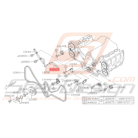 Guide chaîne de distribution 3.0 tribeca/legacy46180