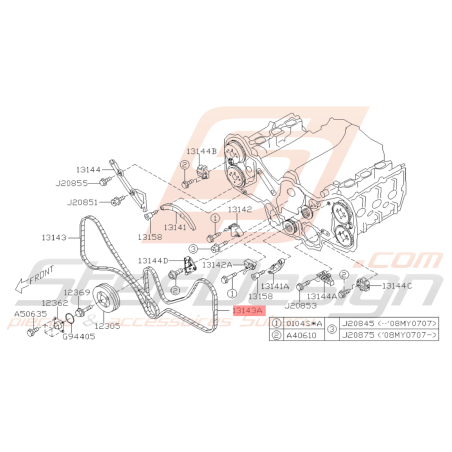 Chaine de distribution subaru  legacy /tribeca 3.046197