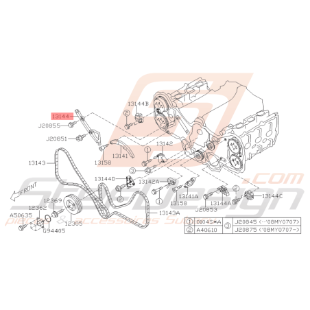Guide chaine distribution tribeca /legacy 3.0l46198