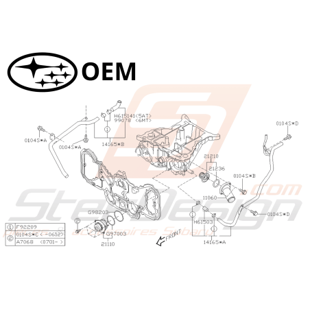 Pack distribution avec pompe à eau Origine Subaru Legacy 2004-200546210