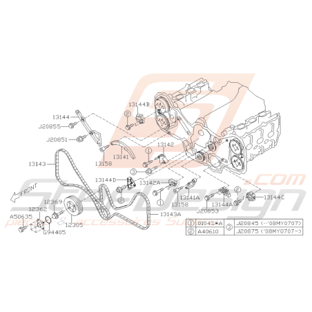 Pack distribution avec pompe à eau Origine Subaru Legacy 2004-200546211