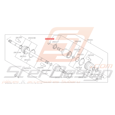 Circlip côté boite Origine Subaru BRZ 2013 - 201546268
