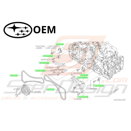 Kit chaîne de distribution d’origine Subaru Diesel Impreza 08-14, Forester 08-14, Legacy/Outback 07-14, XV 11-1346298