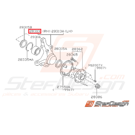 Porte Moyeu Avant Droit Adaptable Subaru GT 93 au 31/05/9946575