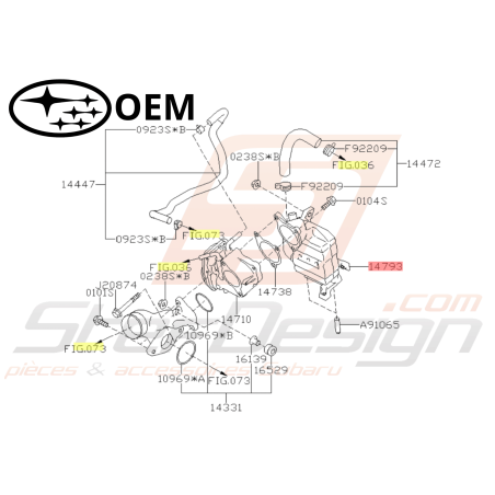 Refroidisseur Vanne EGR Origine Subaru XV 2015 - 201646604