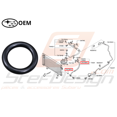 Joint torique de climatisation SUBARU STI 08+46646
