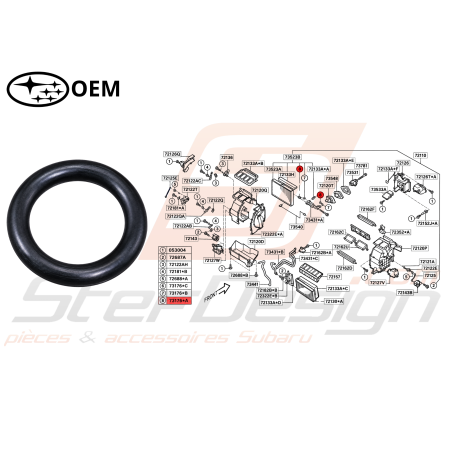 Joint torique de climatisation Origine Subaru WRX STI 2008 +46656
