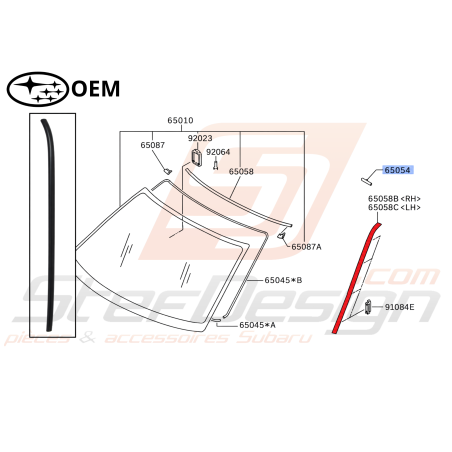 Moulure de pare-brise avant pour subaru Forester SF546724