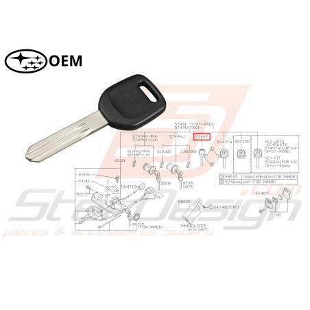 Clé Vierge Sans Immobilisateur Origine Subaru Forester Turbo 97-11/9946838
