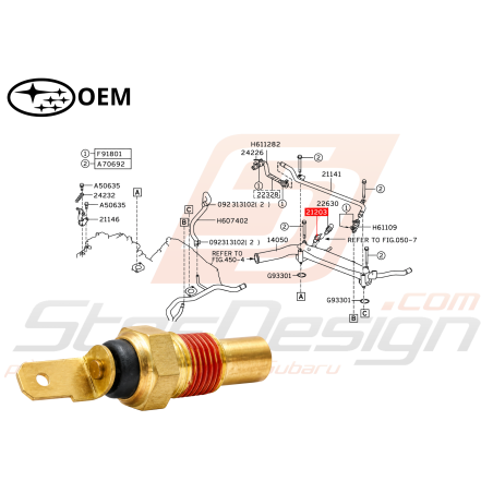 Sonde de température d'eau origine SUBARU GT 93-9846964