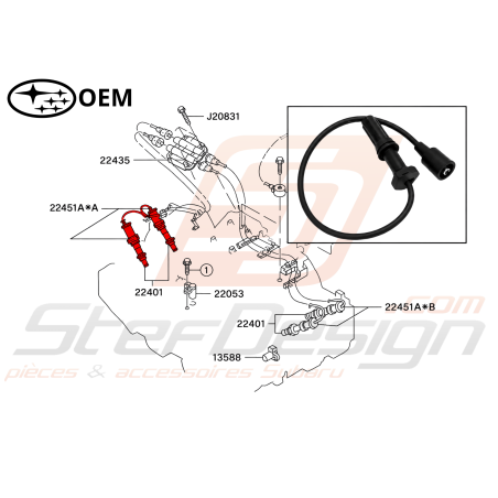 Faisceau allumage n°1 pour Subaru forester 1997 GL EJ20J46977