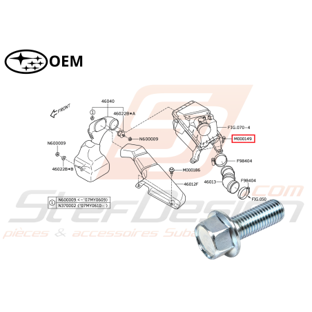 Vis boite à Air Origine Subaru IMPREZA GT 93-00 WRX/STI 01-07 FORESTER 97-02/05-0746984