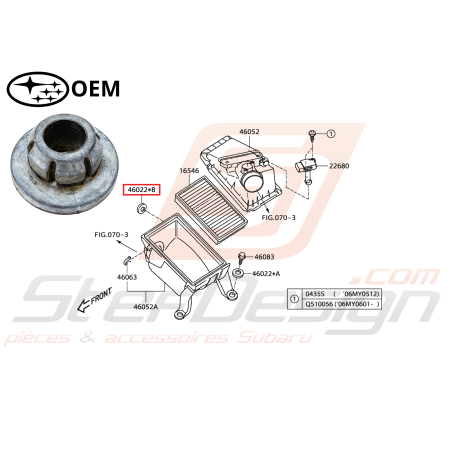 Silent Bloc Boite à air Subaru GT 93-00 WRX/STI 01-07 FORESTER 97-02/05-0746986