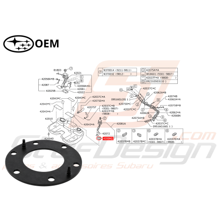 Joint secondaire réservoir carburant Subaru GT 93-00 WRX STI 01-07 Forester Turbo 97-02/05-0747050