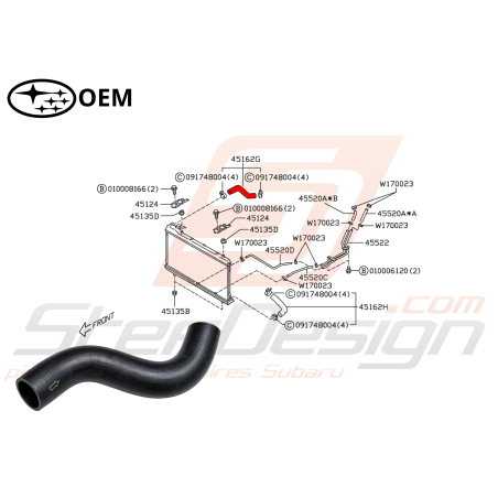Durite supérieur de radiateur pour subaru forester SF5 EJ20247063