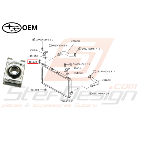 Écrou de radiateur d'eau origine GT 97-00 et WRX/STI 01-05 Forester Turbo 97-02/05-0747091